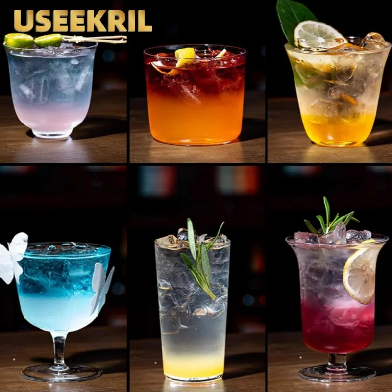 Vaso tónico Gin, copas de cóctel de estilo japonés, copas de colinas, copas de baloncesto japonesas, copa de boca ancha de vidrio ultrafina