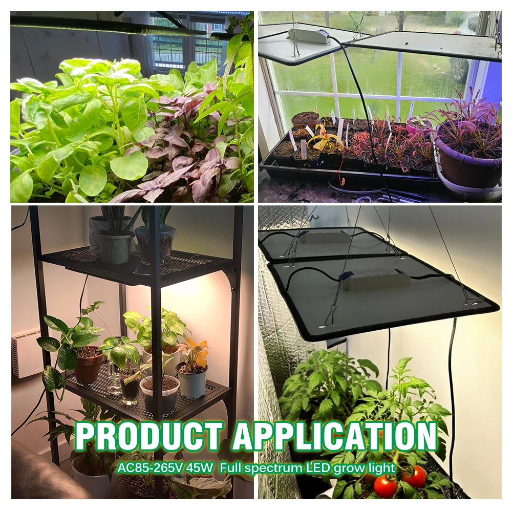 45W LED Growth Light For Measuring Sub Board, Indoor Plant Vegetable Tent Flower Growth Light - EU Plug With Switch