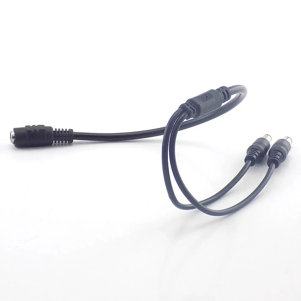 12v DC 1 Vrouw Naar 2 Mannelijke Connectors Splitter Plug Kabel 5.5mmX2.1mm Dc Stekker kabel voor Cctv Camera Surveillance L19