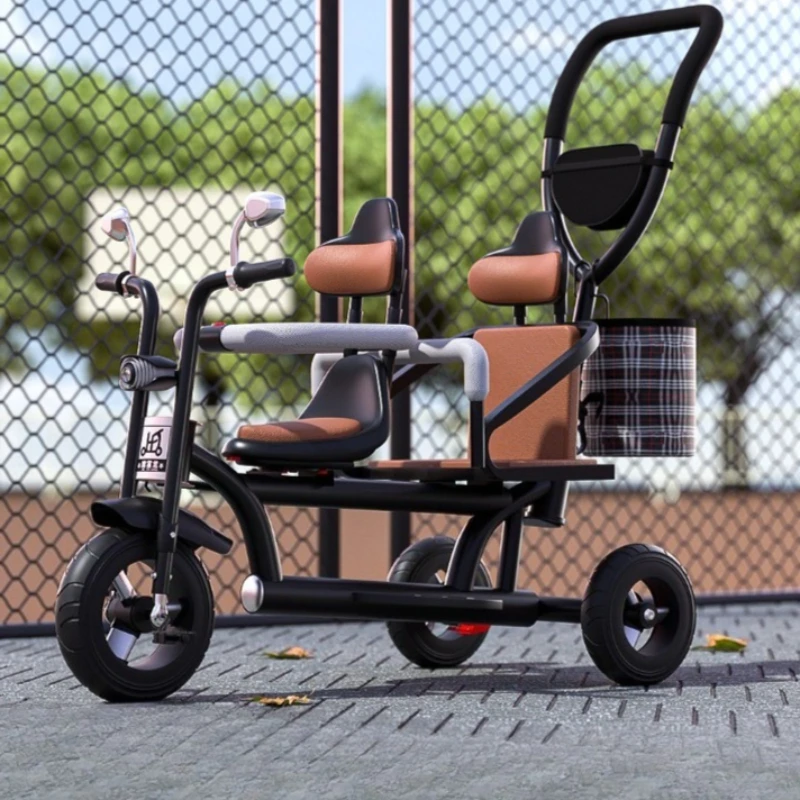 

Детский трехколесный велосипед - двухместный детский велосипед, коляска для малышей, двухместный велосипед для детей от 1 до 6 лет