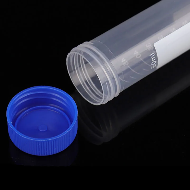 10pcs 50 Ml Plastic Screw Cap Sharp-bottom Centrifuge Tube with Scale Independent Centrifuge Tube Laboratory Accessories