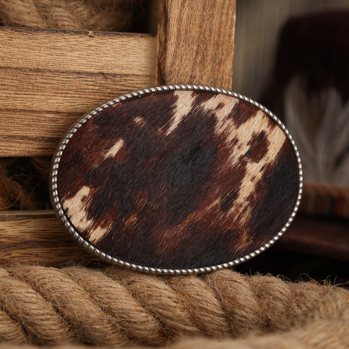 A Belt Buckle - A Belt Buckle with a Western Cowboy Style - A Metal Belt Buckle (with Random Patterns)