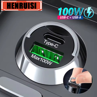 100W USB Mini Car Charger Type C Fast Charging QC 3.0 USB C Mobile Phone Charger In Car For iPhone 15 Samsung Xiaomi 14 Huawei