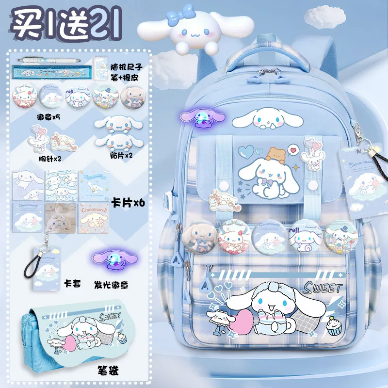 Sanrio Cinnamoroll Cute Fashion Printing Escuela Student Campus Backpack Mochilas Aestethic Bag Kawaii Large Capacity