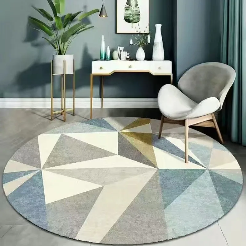 Round carpet study room computer chair mat reading area cartoon swivel chair protective pad bedroom bedside blanket