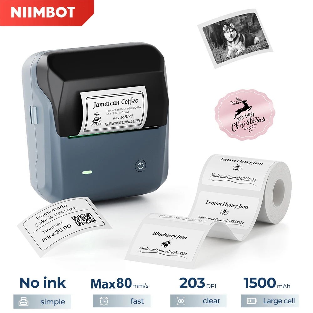 

Niimbot B31 Wireless Label Maker Thermal 20-75mm Width Barcode QR Code Sticker Machine Tag Price Photo Printer Support Phone/PC