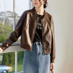 Spring Autumn New Fashion Round Neck Long Sleeve Solid Color Jackets Women's Clothing Cardigan Trend Temperament Coats Chic Tops