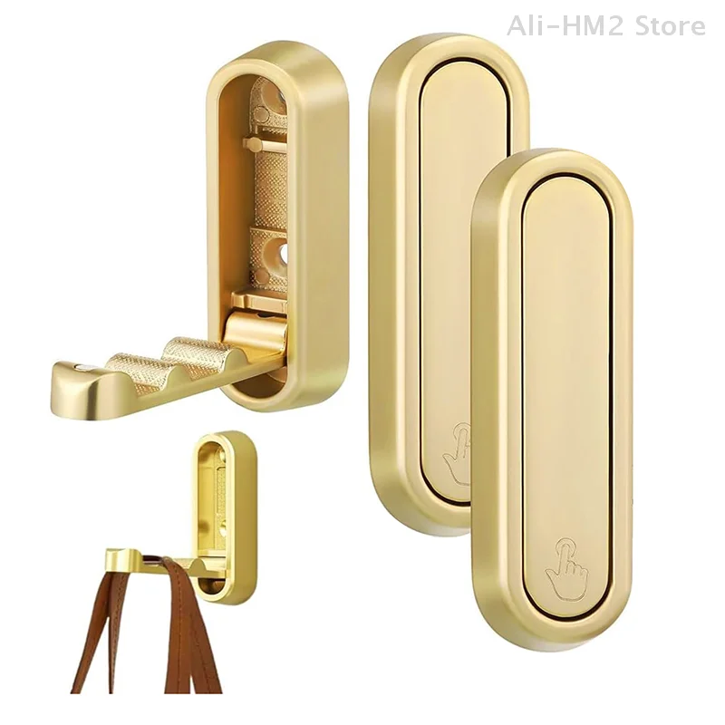 2pcs Foldable Wall Hangings, Metal Foldable Hook Wall Hangings For Bathroom, Kitchen, Bedroom - Space Saving, For Towels, Coats