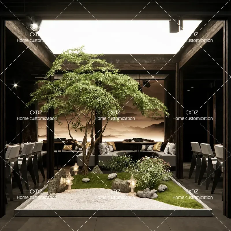 Large Artificial Maple Tree Indoor Fake Green Plant Bionic Simulation Foliage for Home Office Window Decoration Landscaping