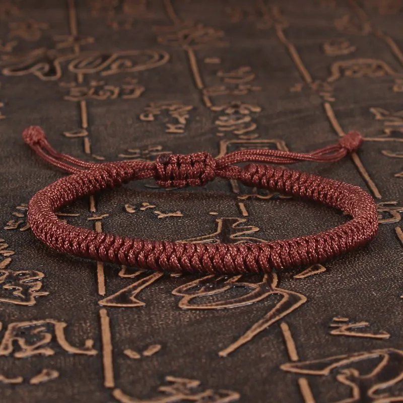 Tibetan Buddhist Bracelet Lucky Handmade Braided Adjustable King Kong Knot Red Thread Charm Bracelets for Women Men Couple Lover - afbeelding 1