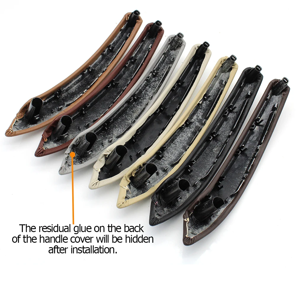 Interior Car Left Right Passenger Door Handle Leather Cover Trim Replacement For BMW X5 X6 E70 E71 E72 2007-2013