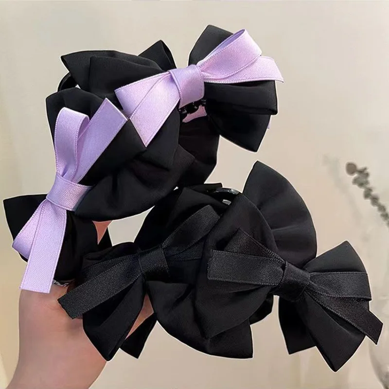French Bow Hair Clip Large Size Shark Clip Elegant Woman Hair Claws Clips Fashion Girls Hair Accessories Sweet Headwear view 4