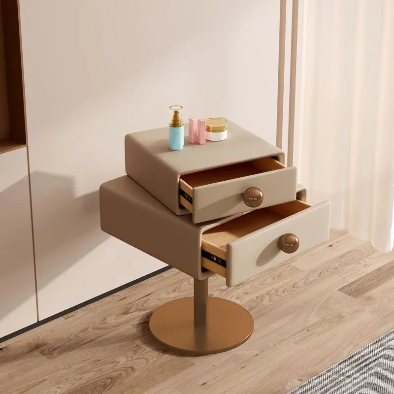 

Internet Red Italian Vintage Nightstand Small Narrow Cream Cube Modern Simple Sofa Can Be Rotated