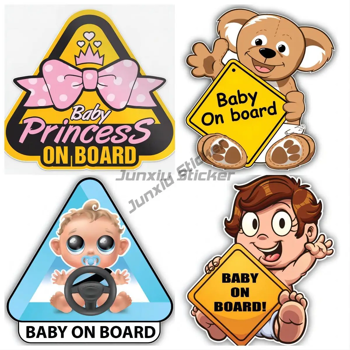 

Baby On Board Cartoon Bumper Sticker Car Truck Off Road Vehicle Window Decal