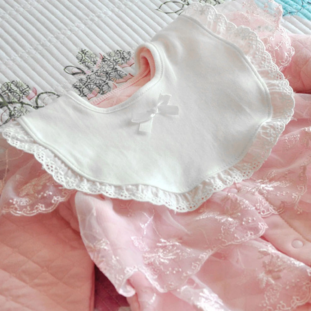 

2Pcs Princess Lace Baby Bibs Newborn Drool Cloths Pure Cotton Saliva Towel Lightweight Dry Clean Infant Accessories