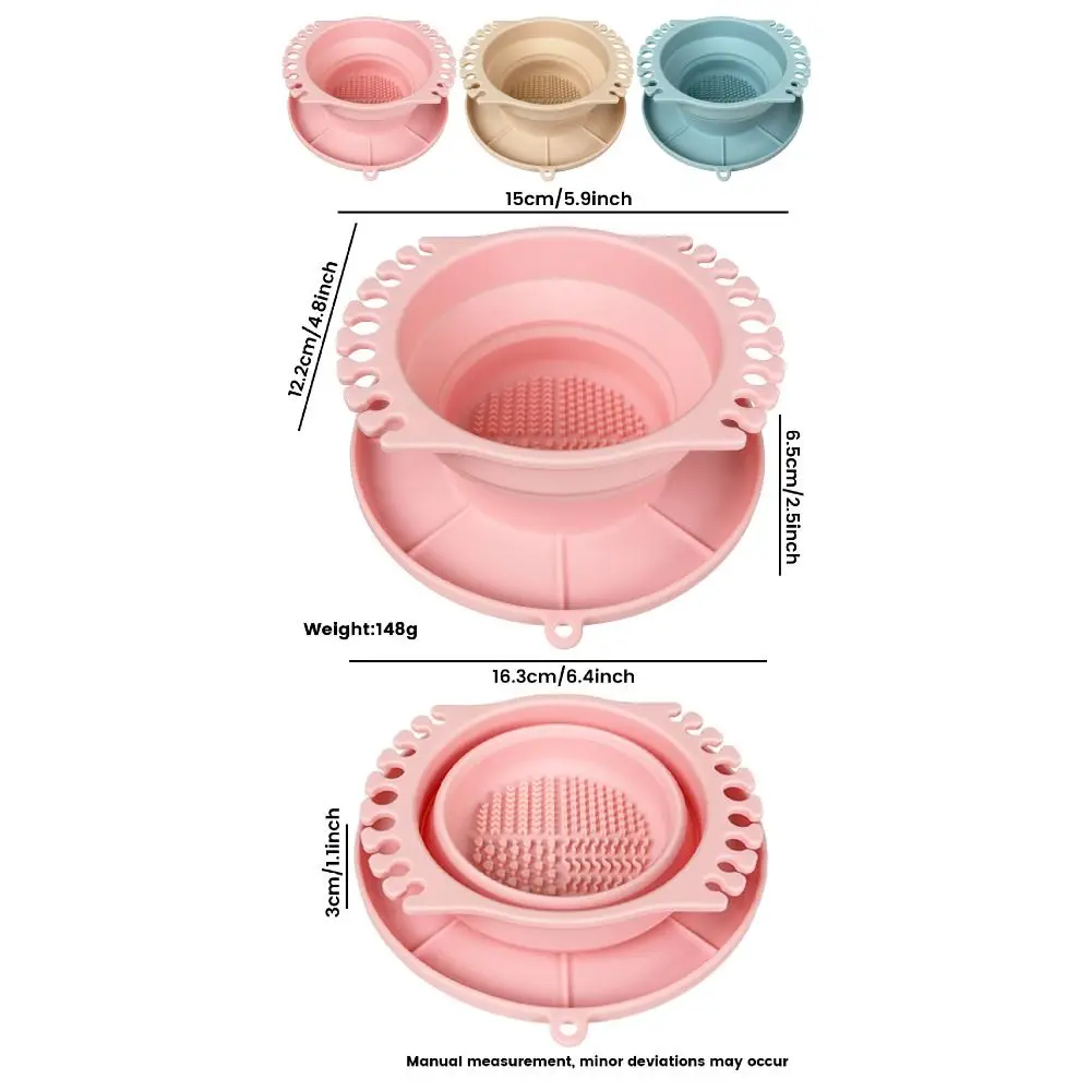 Silicone Material Makeup Brush Cleaning Bowl Dry Cleaning Design Reusable Brush Storage Set Multifunctional Egg Shape