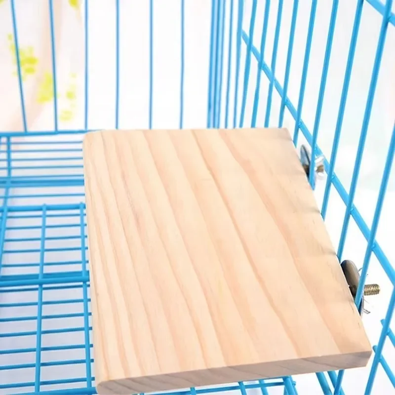 13x9cm Wooden Bird Perch Platform Hanging Cage Stand For Parrots Budgies Hamsters Small Pets Resting Shelf Cage Accessories