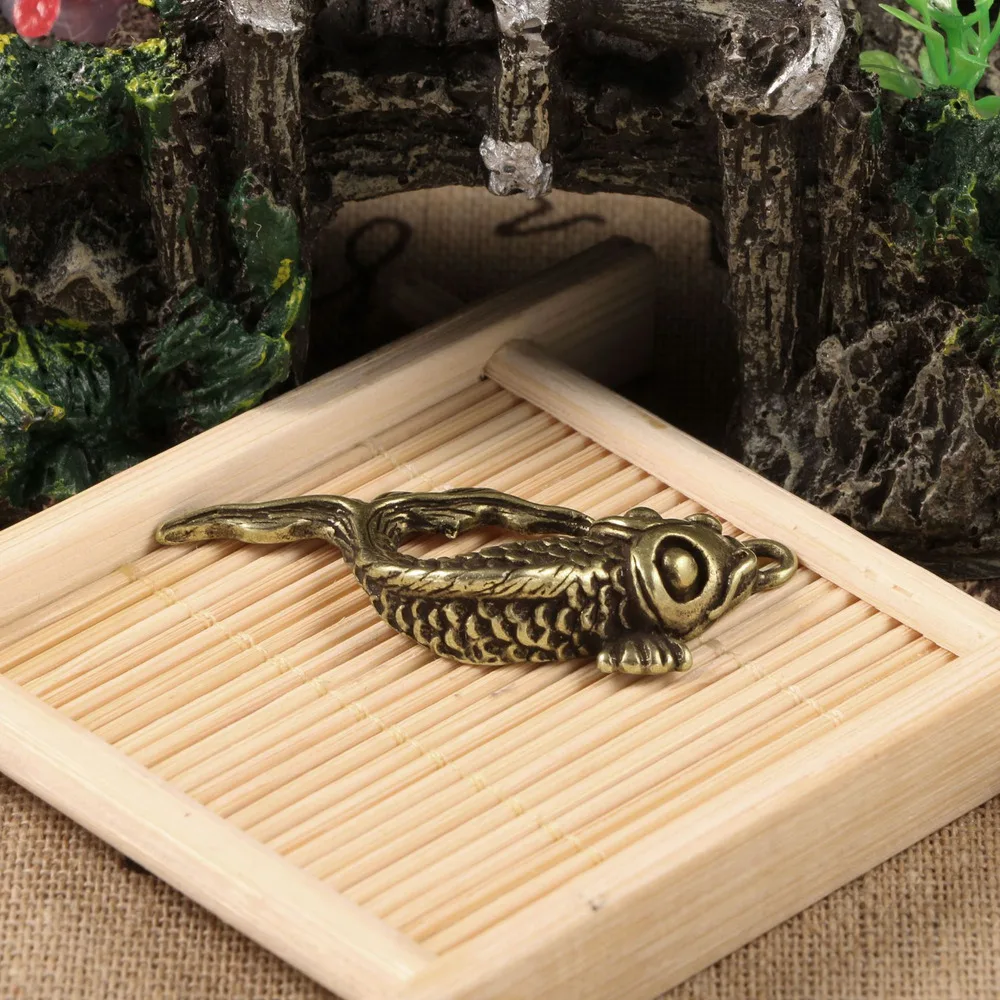 New Brass Fish Pendant Hollow Fish Keychain Brass Creative Car Pendant Various Key Accessories Walleye Fish