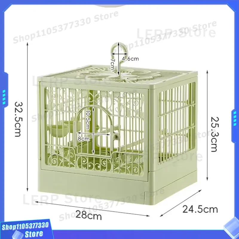 Rectangular Portable Plastic Parrot Cage Large Space Breathable Escape Proof Design Outdoor Decorative Bird House for Small