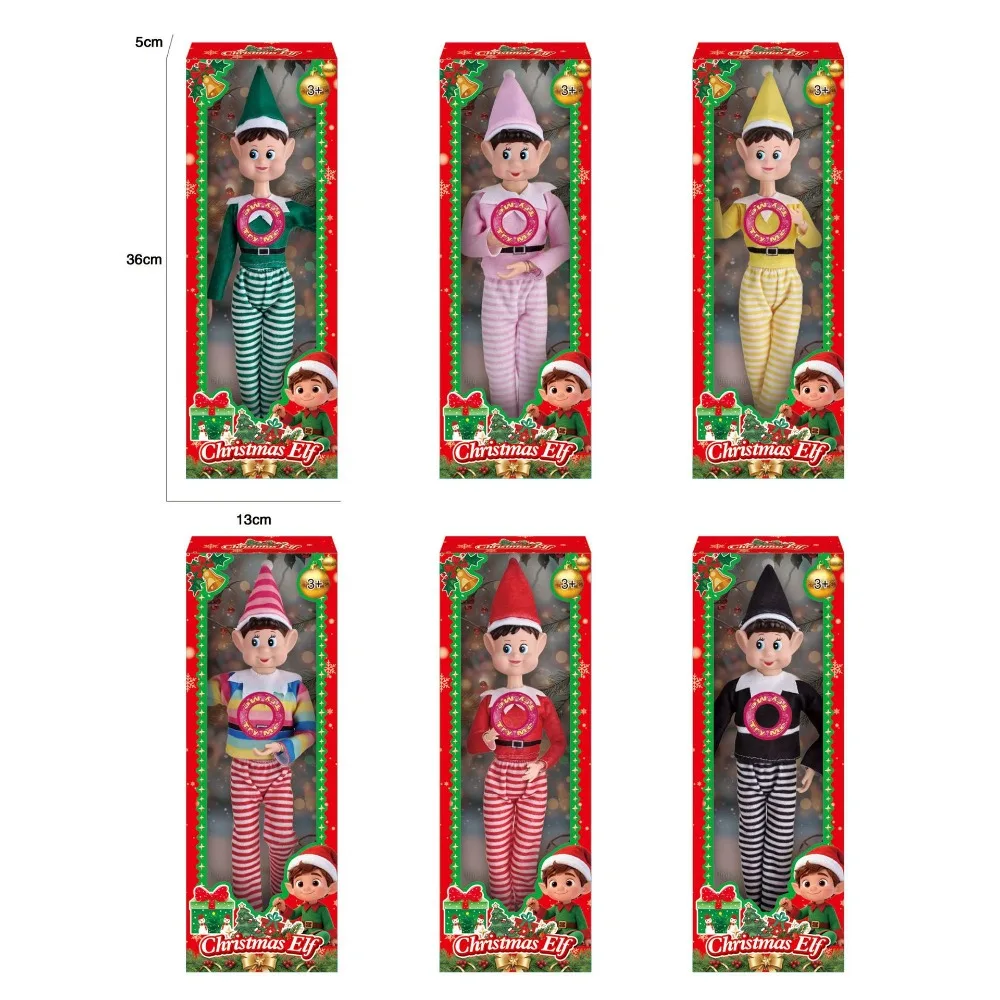 11-Gelenkige Weihnachtself-Puppe mit Festkörper, 14 Zoll, mit Musikthema und Lichtern, Spielzeugfigur, Geschenk für Mädchen und Kinder, Anime-Figur