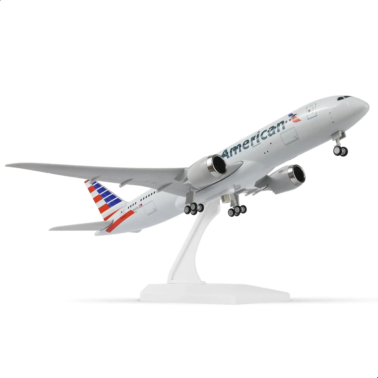 

30cm American B787 diecast resin Airplane Model Toy Kit with Stand Wheel for Birthday Holiday Aviation Gift or Collectible