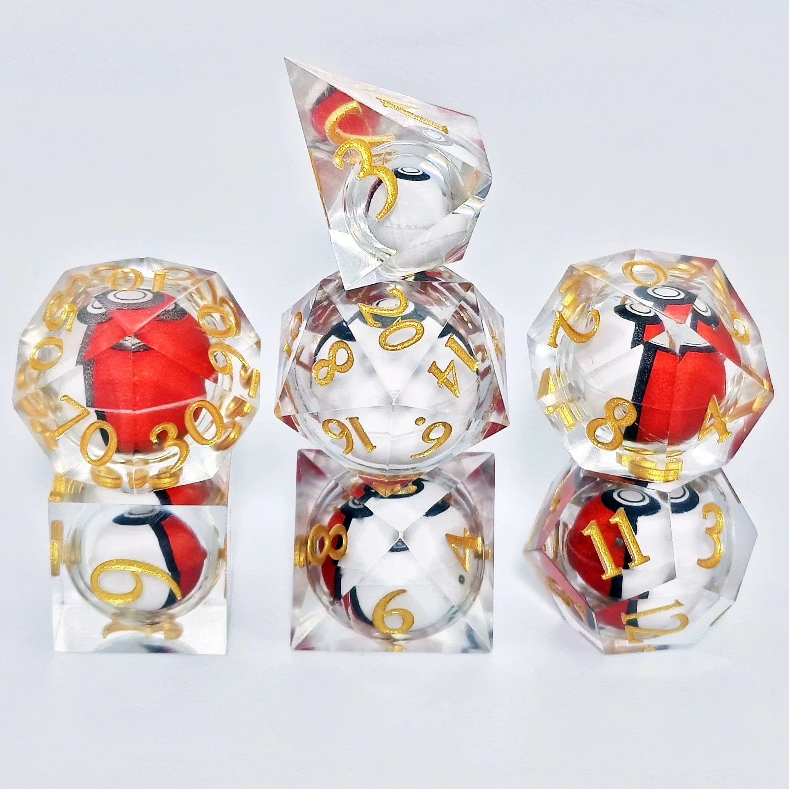 

DND Dice 7-Piece Liquid Core Polyhedral Role Playing Dice Set D&D Suitable for Desktop Chessboard Games Halloween Christmas Gift