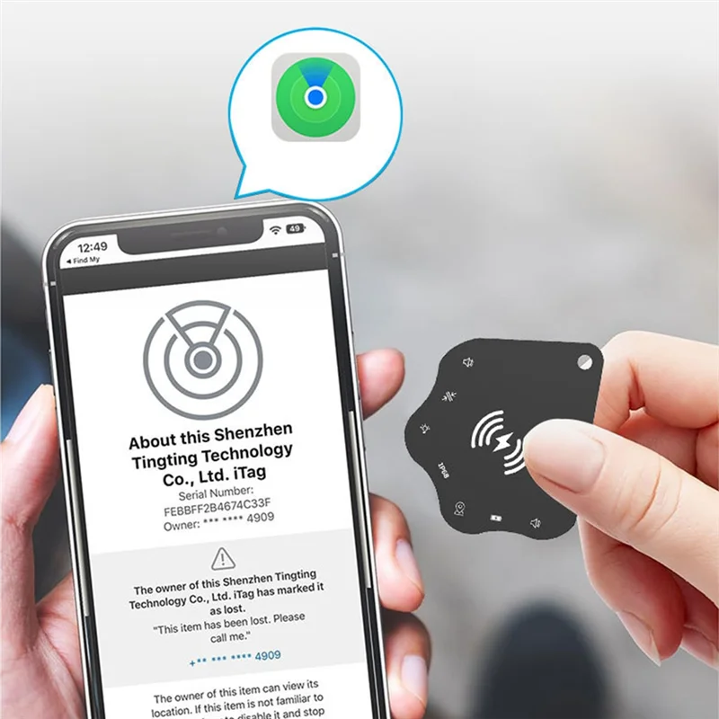 B44C Ricarica wireless Scheda di localizzazione ultra sottile Scheda di localizzazione impermeabile Portafoglio Tracker Localizzatore di borse per valigie