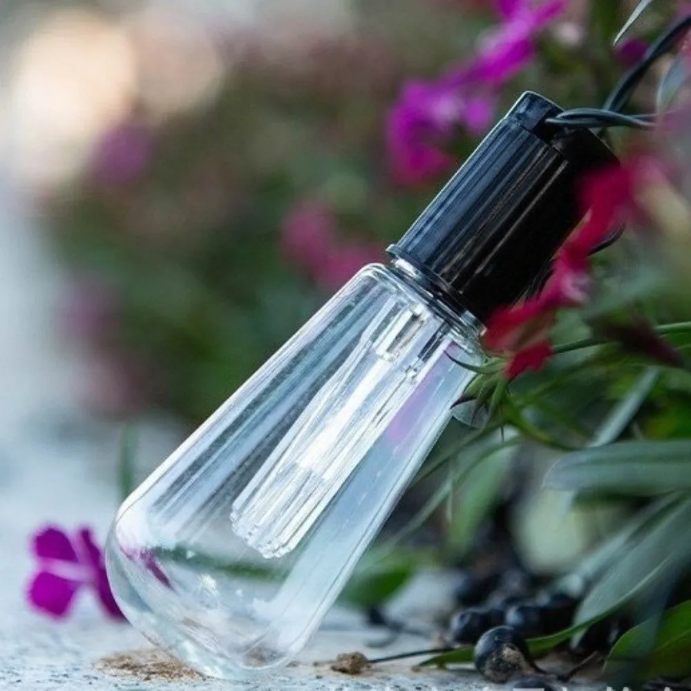 

8 Lighting Modes Solar String Lights Waterproof Shatterproof Garland Light Bulb Shape Retro LED Fairy Light String