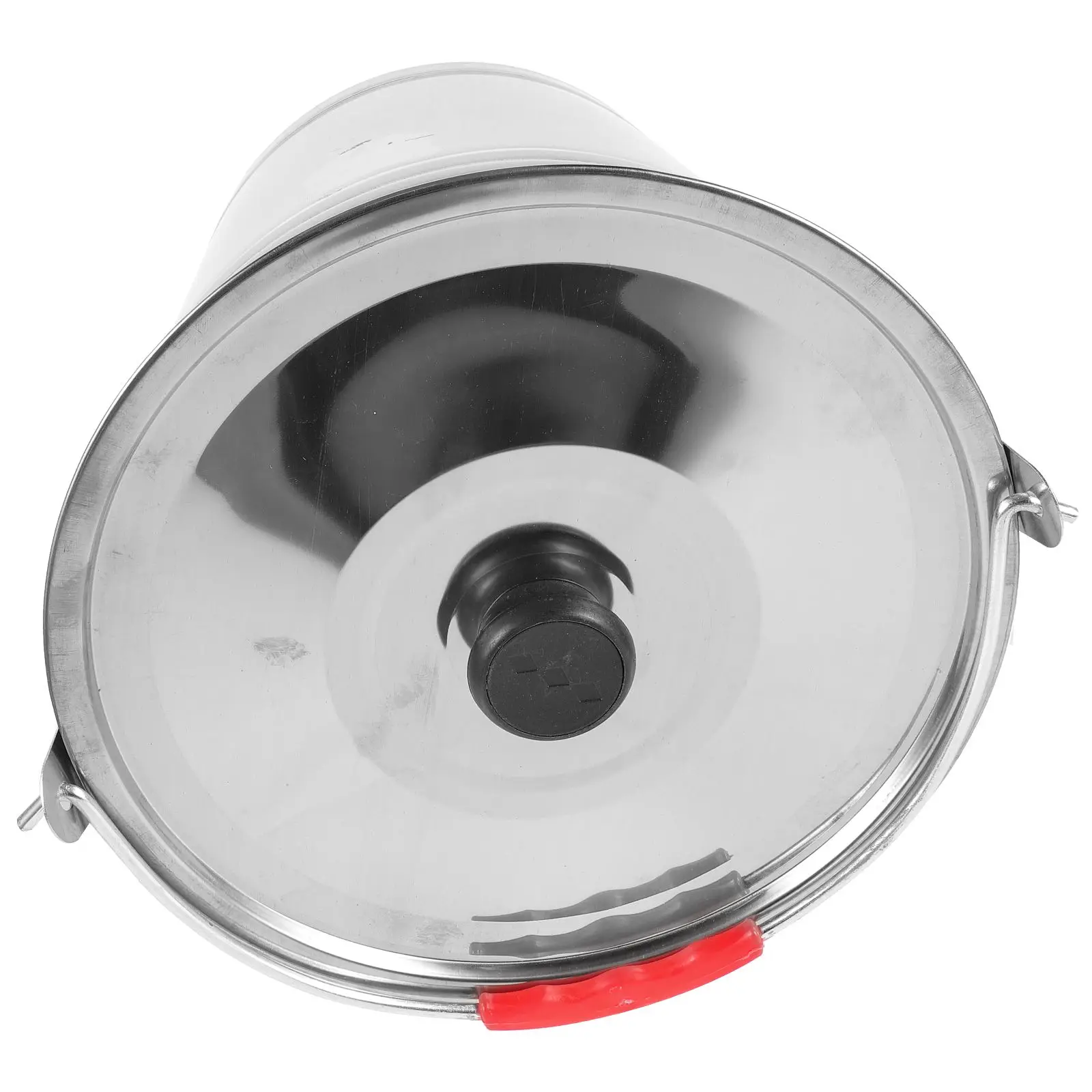 

Stainless Steel Garbage Bucket 26cm 7L Portable Trash Can Lid for Kitchen Milk Ice Bucket Practical Container