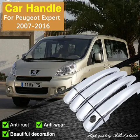 for Peugeot Expert MK2 2007 2008 2009 2010 2011 2012 2013 2014 2015 2016 Chrome Door Handle Cover Car Accessories Rustproof Cap 10 best sales peugeot expert 2008 - №2