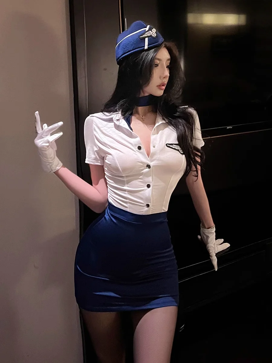 

Сексуальный комплект костюмов Desire Pure Desire Sle Юбка Secretary orm Pilot Костюм на Хэллоуин Пар Женский Dr