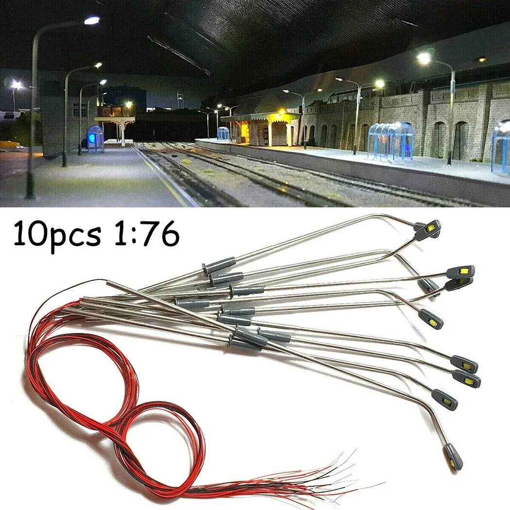 

10Pcs 8CM Model Light Warm White OO Scale Lamps Railway Model Street Lights Garden Decoration DIY Accessory Sandtable Decor Toys