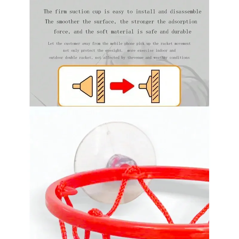 Set da basket da polso - Gioco di tiro da tavolo con palla di gomma elastica, giocattolo di coordinazione per esercizi per bambini