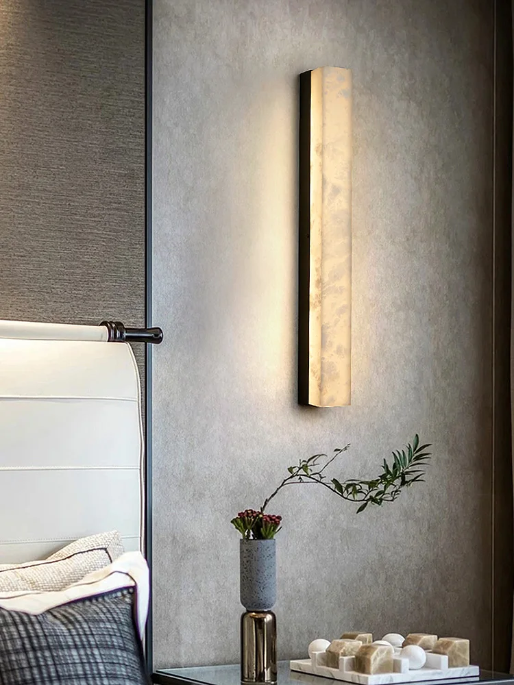 Italiaanse minimalistische marmeren wandlamp gang trap woonkamer achtergrond slaapkamer nachtkastje stripverlichting - afbeelding 2
