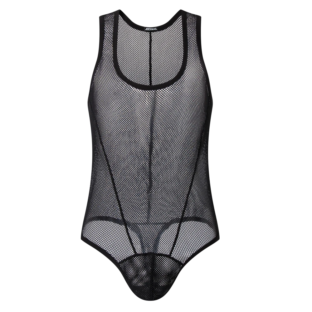 JOCKMAIL Men's Sexy Mesh Jockstrap Underwear Bodysuit Suspender Jumpsuits Man Harness Gay Underwear Mens Lingerie Sissy Panties