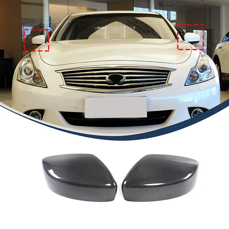 

For INFINITI G Series G25 G37 Q40 Q60 2009-2015 Real Carbon Fiber Car Mirror Cover Trim Sticker Car Accessories