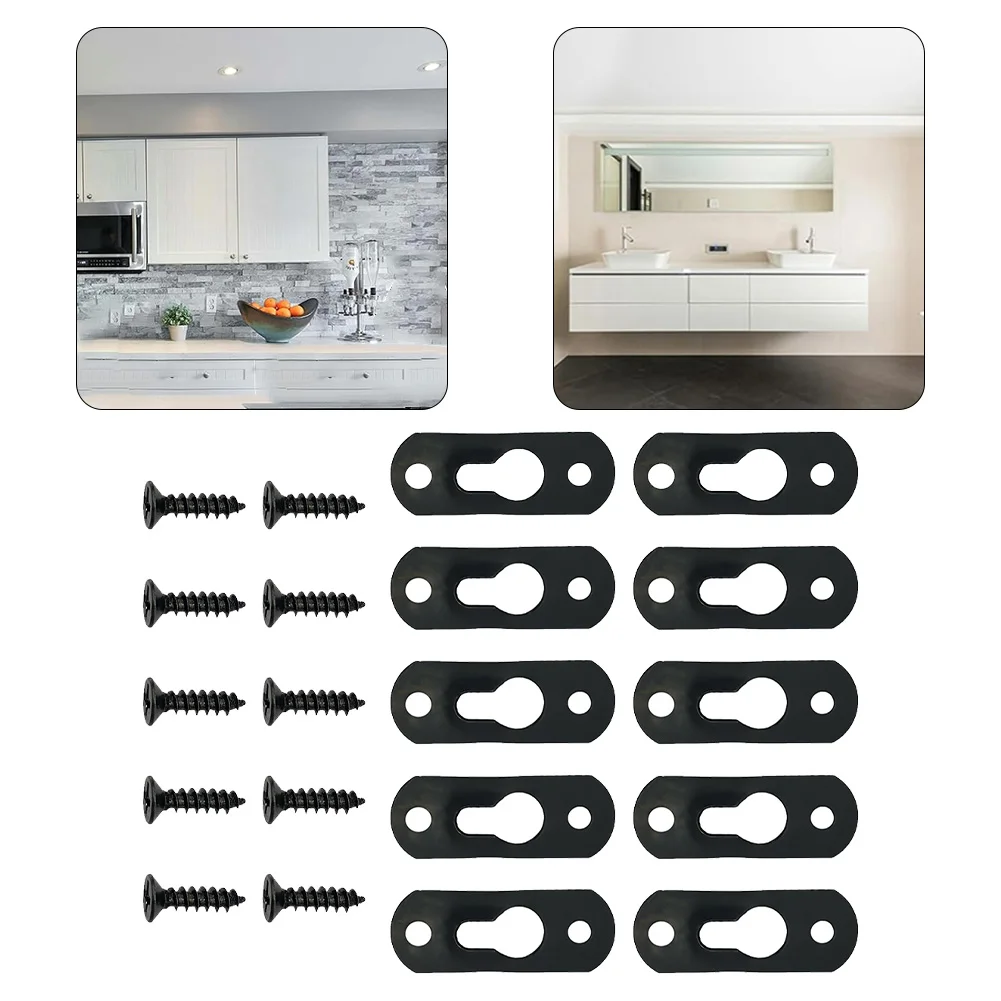 Metal Keyhole Hanging Picture Heavy Duty Black Hanging Plates Frames Fastener Photo Frame Hook Home Accessories