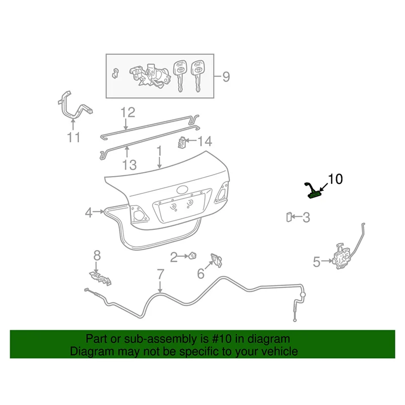 Car Back Door Lid Opener Switch Assy 84840-12050 For Toyota Corolla 2007-2013 Rear Tailgate Trunk Release Switch Button Parts-AB