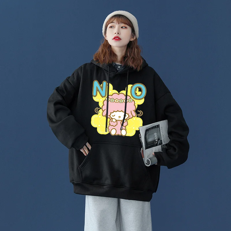 Sanrio My sweet piano Men's and Women's Hoodie Casual Street Clothing Long sleeved Sweatshirt Boys and Girls Autumn Top Coat