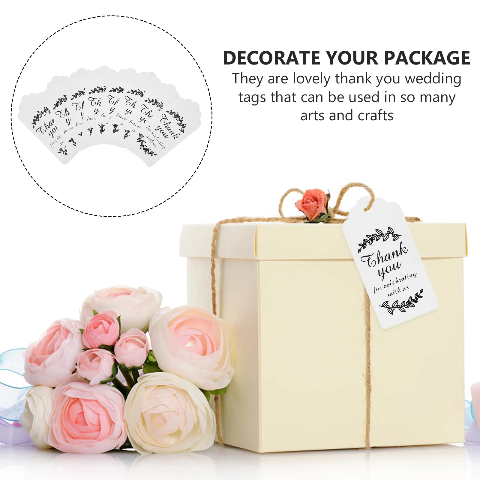 

1Set Wedding Thank You Hanging Tags Durable Gift Packaging Labels Party Favor Decoration Supplies Packaging Decor Tags