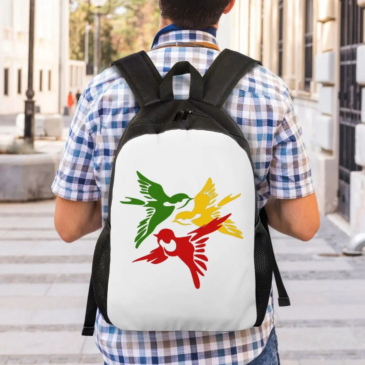 Bob Marley 3 Little Birds Ajax Backpack Student Boys Girls BookBag School Bag Computer Shoulder Bags