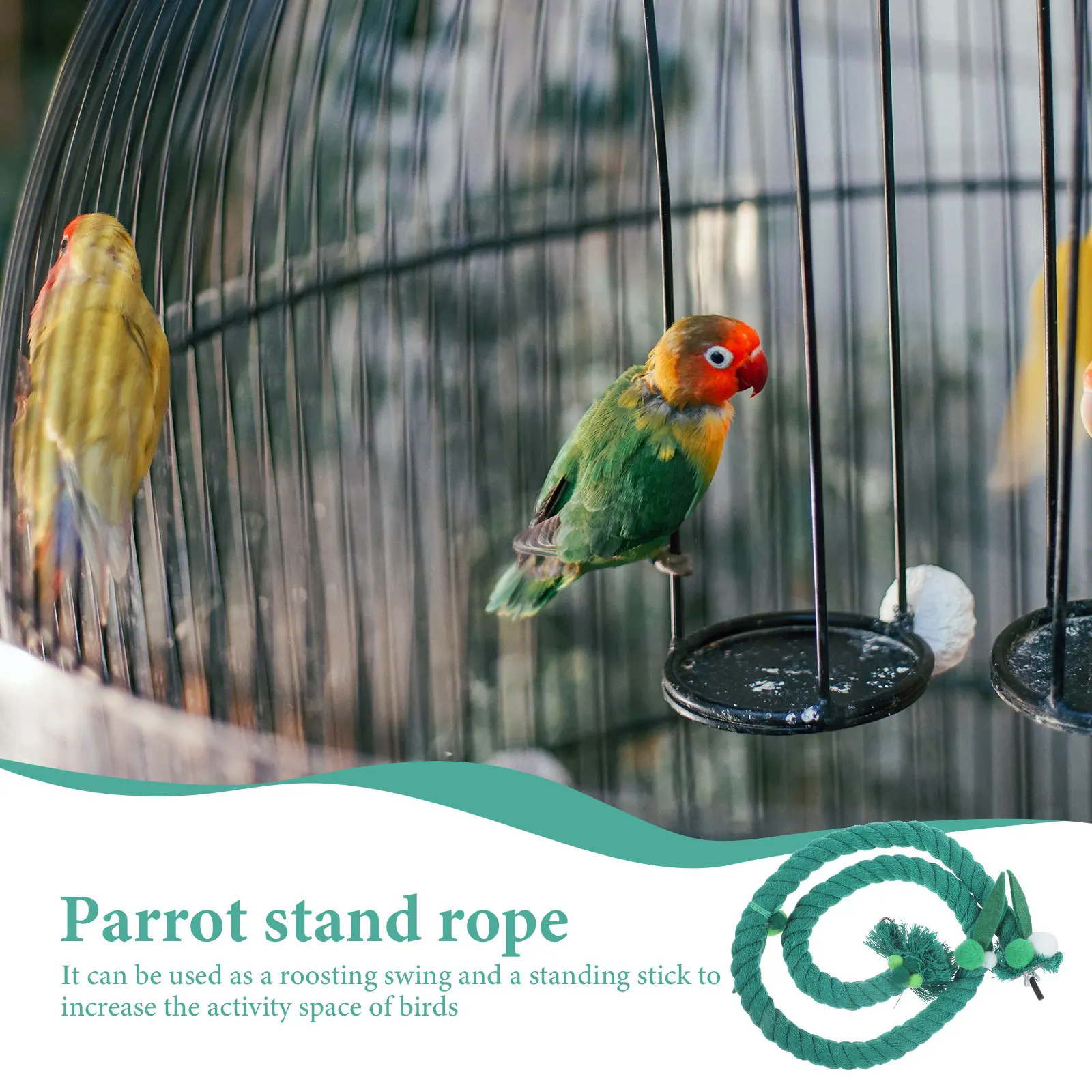 

Bird Cage Accessories Parrot Perch Climbing For Medium Large Chewing Hanging Stand Cotton Rope Parrot Bird Rope Perch