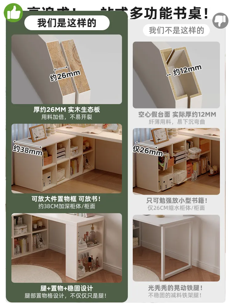 bay window table bedroom solid wood desk bookshelf integrated  window sill workbench long corner L-shaped computer