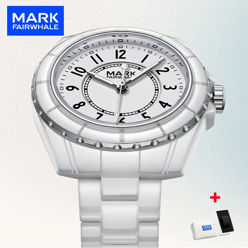 マーク・フェアホエールブランド-3790-ファッションレディース腕時計-高級セラミック防水-小型で豪華なクォーツ時計-女性用