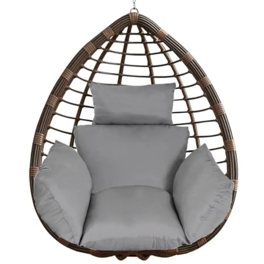 

Egg Chair Cushion Hanging Basket Hammock Seat Cushion Thick Soft Egg Swing Chair Pad with Headrest for Patio Porch Furniture Ou