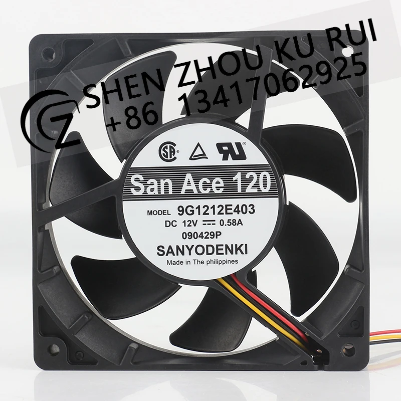 

Вентилятор охлаждения Sanyo 12025 9G1212E403, 12В, 0.58А, с двойным шарикоподшипником, высокая производительность, для корпуса
