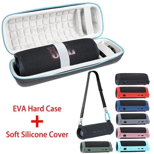 ZOPRORE-bolsas de viaje duras de EVA para exteriores, caja de almacenamiento + funda de silicona suave para Altavoz Bluetooth JBL Flip 6 para funda JBL Flip6