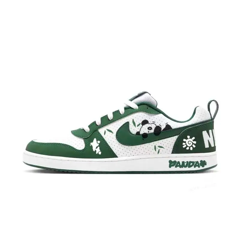 【Personalizar】Zapatos de skate Nike Court Borough, zapatillas bajas blancas/verdes para hombre, zapatos FN3440-131