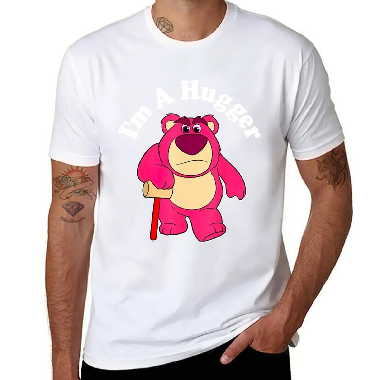 I'm A Hugger Lotso The Bear T-Shirt blacks oversizeds cute tops oversized mens graphic t-shirts big and tall 2024 heavyweight