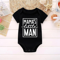 Baby Boys Romper Summer Short Sleeve Letter Print Mama's Little Man Jumpsuit Infant Bodysuits Newborn Baby Clothes